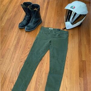 Adriano Goldschmied olive green Moto Legging Jeans size 28